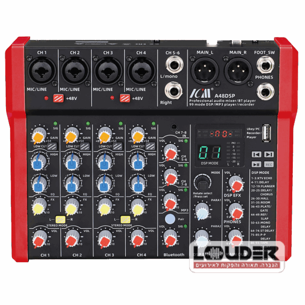 מיקסר אמנים 8 ערוצים  ICM MIX A48DSP